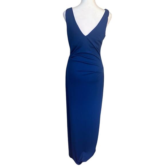 Nicole Miller‎ Blue V-neck & Back Sheath Evening Gown Size 6 NWT - Picture 5 of 8